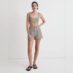 Madewell Gingham Bralette and Shorts